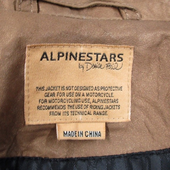 Alpinestars by Denise Focil Women Medium Tan Leather Moto Cafe Racer Jacket - Picture 3 of 12